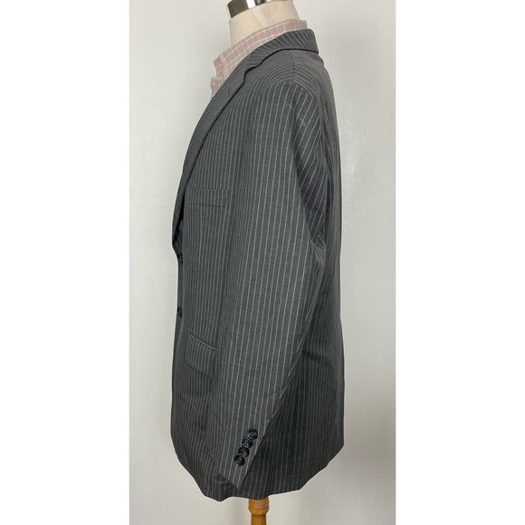 Men Samuelsohn Super 110s wool pinstripe 2-button lined blazer sportcoat, 44S - Picture 3 of 7